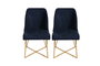 Hanah Home Madrid 908 V2 Sillas Barrocas Doradas Azul Oscuro Terciopelo/Piel Sintética